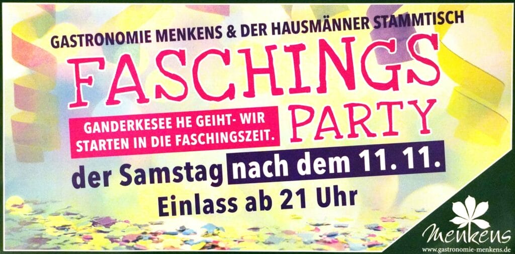 Faschingsparty bei der Gastronomie Menkens